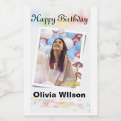 Fijne verjaardag trouwwijn label wijn etiket (Enkel label)