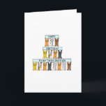 Fijne verjaardag Twin Brother Cute Cats. Kaart<br><div class="desc">Rijen van cartoon kittens houden pastelblauw gekleurde spandoeken omhoog die zeggen "Happy Birthday to my twin broer".</div>