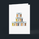 Fijne verjaardag Twin Brother Cute Cats. Kaart<br><div class="desc">Rijen van cartoon kittens houden pastelblauw gekleurde spandoeken omhoog die zeggen "Happy Birthday to my twin broer".</div>