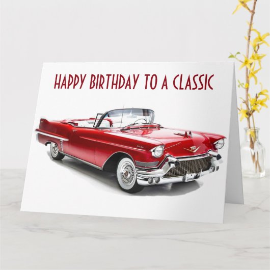 FIJNE VERJAARDAG VAN "A CLASSIC" KAART (Gele Bloem)