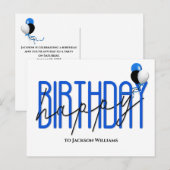 Fijne verjaardag van de ballonnetjes van het feest uitnodiging briefkaart (Voorkant / Achterkant)