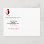 Fijne verjaardag van de ballonnetjes van het feest uitnodiging briefkaart (Achterkant)