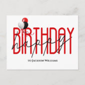 Fijne verjaardag van de ballonnetjes van het feest uitnodiging briefkaart (Voorkant)