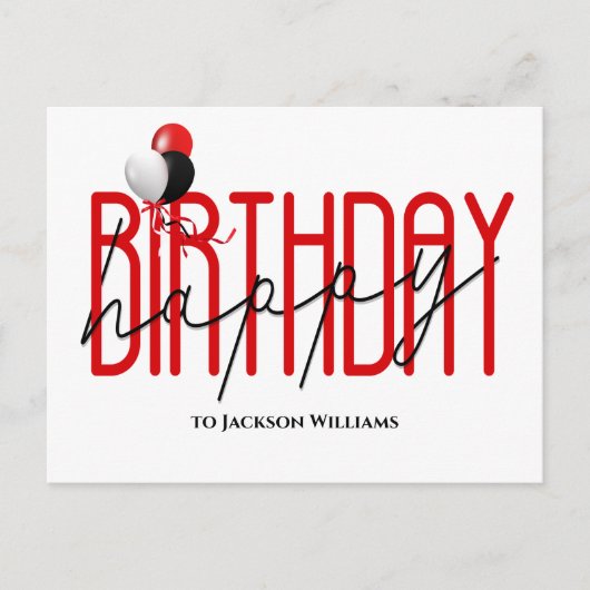 Fijne verjaardag van de ballonnetjes van het feest uitnodiging briefkaart (Voorkant)