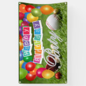 Fijne verjaardag van de Baseball Player Party met  Spandoek (Verticaal)