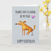 Fijne verjaardag van de hond die mijn poep opruimt kaart (Gele Bloem)