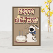 Fijne verjaardag van de hond kaart (Gele Bloem)