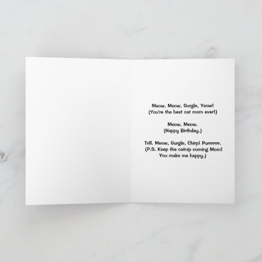 Fijne verjaardag van de kat - Beste ooit kat mam! Kaart (Binnen)