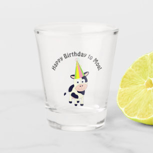 Fijne verjaardag van de koe van de Moo Cute Party Shot Glas