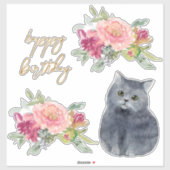 Fijne verjaardag van de liefhebbende afbeelding va sticker (Vel)