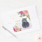 Fijne verjaardag van de liefhebbende afbeelding va vierkante sticker (Envelop)