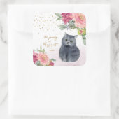 Fijne verjaardag van de liefhebbende afbeelding va vierkante sticker (Tas)