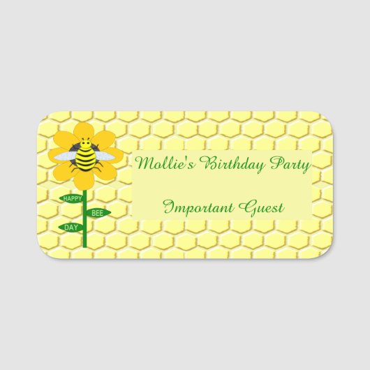 Fijne verjaardag van de verjaardag van de verjaard naamplaatje (Voorkant)