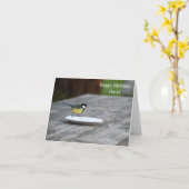 Fijne verjaardag van het blauwe gebitsvogel kaart (Gele Bloem)