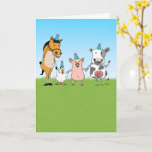 Fijne verjaardag van het Boerderij team Kaart (Gele Bloem)