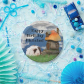 Fijne verjaardag van het kind Guinee Pig Pushroom Papieren Bordje (Feest)