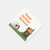Fijne verjaardag van het kind Guinee Pig Pushroom  Servet (Hoek)
