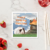 Fijne verjaardag van het kind Guinee Pig Pushroom  Servet (Insitu)