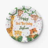 Fijne verjaardag van het oerwoud papieren bordje (Voorkant)