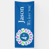 Fijne verjaardag van kinderen Cirkel van sterren I Spandoek (Verticaal)