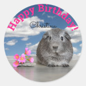 Fijne verjaardag van kinderen op de feestje ronde sticker (Voorkant)