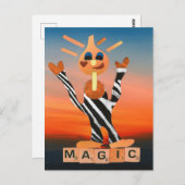 Fijne verjaardag van magische kaars safari design briefkaart (Voorkant / Achterkant)