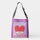 Fijne verjaardag, van mijn hart tot jullie II Crossbody Tas (Achterkant)