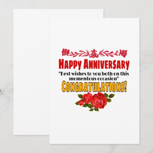 Fijne verjaardag van ons huwelijk  kaart (Voorkant / Achterkant)