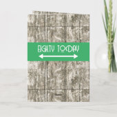 Fijne verjaardag vandaag 80 heet groene grijs kaart (Achterkant)