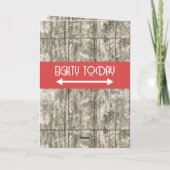 Fijne verjaardag vandaag 80 heet red grijy kaart (Achterkant)