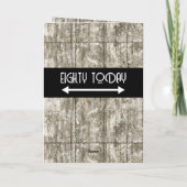 Fijne verjaardag vandaag 80 heet zwarte grijs kaart (Achterkant)