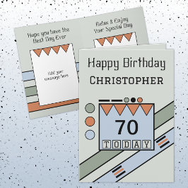 Fijne verjaardag vandaag voeg groene blauwe naam t kaart