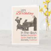 Fijne verjaardag, Victoriaans Humor, deodorant, Kaart (Gele Bloem)
