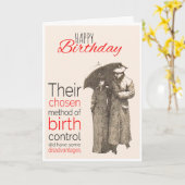 Fijne verjaardag, Victoriaans Humor, geboortebeper Kaart (Gele Bloem)