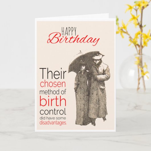 Fijne verjaardag, Victoriaans Humor, geboortebeper Kaart (Gele Bloem)