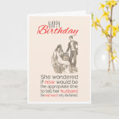 Fijne verjaardag, Victoriaans Humor, Zwangere Brid Kaart (Gele Bloem)