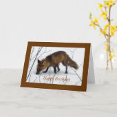 Fijne verjaardag voor All-Framed-Fox Kaart (Gele Bloem)