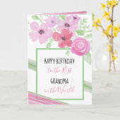 Fijne verjaardag voor de beste grootmoeder kaart (Gele Bloem)