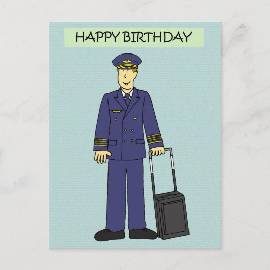 Fijne verjaardag voor de piloot briefkaart (Voorkant)