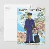 Fijne verjaardag voor de piloot briefkaart (Voorkant / Achterkant)