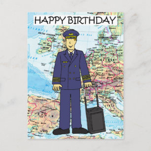 Fijne verjaardag voor de piloot briefkaart