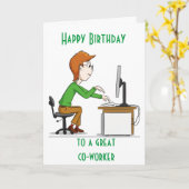 FIJNE VERJAARDAG voor een "GEWELDIGE CO-WORKER" KA Kaart (Gele Bloem)