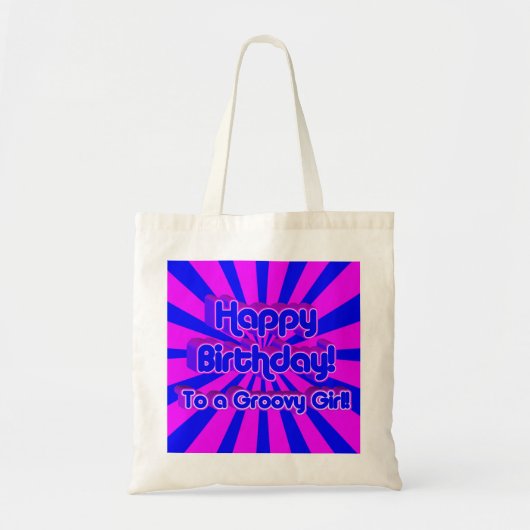 Fijne verjaardag voor een Groovy Girl! Tote Bag (Voorkant)