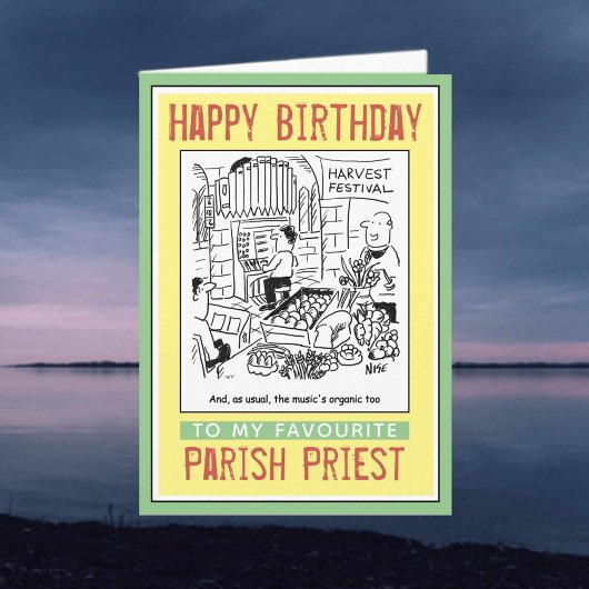 Fijne verjaardag voor een Vicar of Parish Priest. Kaart