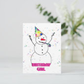 Fijne verjaardag voor het meisje van de verjaardag briefkaart (Staand voorkant)