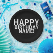 "Fijne verjaardag voor jou!" Bord zwart-wit papier (Feest)