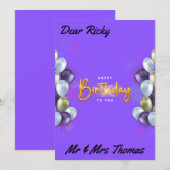 Fijne verjaardag voor jou Een vrolijk Wenskaart Kaart (Voorkant / Achterkant)