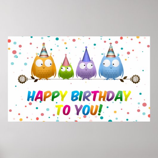 Fijne verjaardag voor jou, Hoot Owls, Poster (Voorkant)