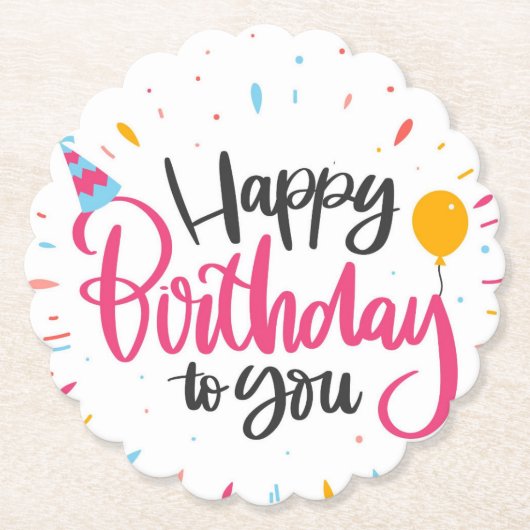 Fijne verjaardag voor jou kartonnen onderzetters (Voorkant)