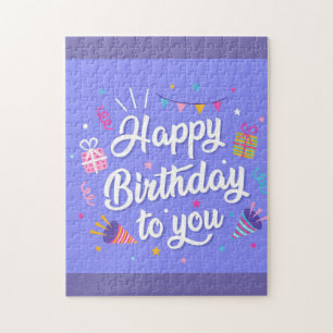 Fijne verjaardag voor jou legpuzzel